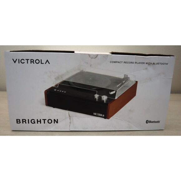 Victrola Brighton Record Player Turntable w/Bluetooth 3-Speed RCA Output - Picture 4 of 6